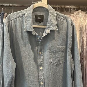 Rails Men’s Light Denim Casual Button-Down Shirt